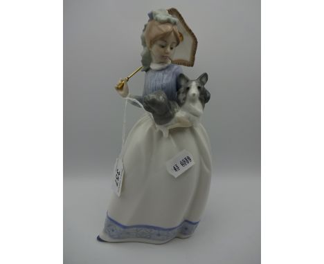 LLADRO NAO GIRL WITH UMBRELLA