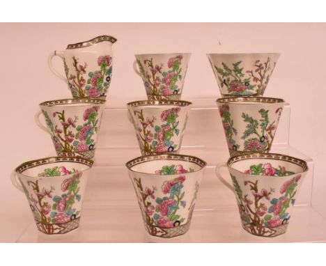 A Coalport tree pattern part tea service, assorted Continental porcelain figures, a barometer, a warming pad, other glass, ce