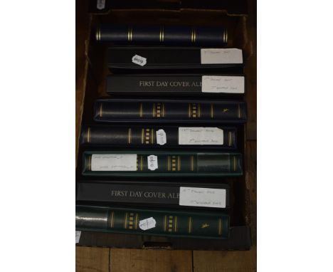 A collection of presentation packs with first day covers, and other stamps, in eight albums (box)