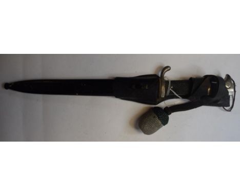 A German WWII army officers dress bayonet, with a scabbard and hanger