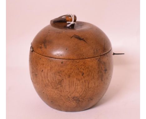A tea caddy, in the form of an apple, 11.5 cm high