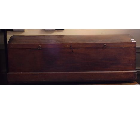 A George III mahogany trunk, with a dome top, 136 cm wide