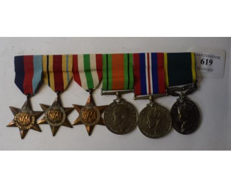 A group of six medals, attributed to 2092369 Spr K Walton RE, comprising a 1939-1945 Star, Africa Star, Italy Star, Defence M