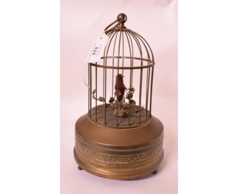 A birdcage automaton, having a single bird, 24 cm high