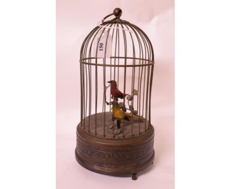 A birdcage automaton, having two birds, 28 cm high