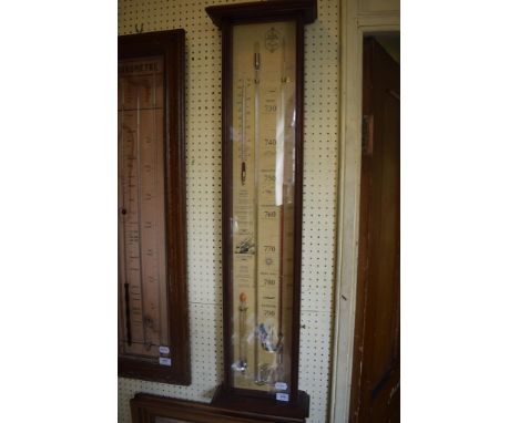 A reproduction Huygens Roselli barometer, 104 cm high, and a Chadburn's of Liverpool aneroid barometer (2)
