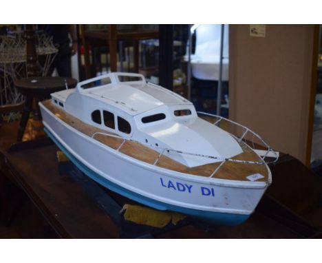 A Fairy Huntsman 31 Motor Launch, Lady Di New Milton, having a white painted and pale blue hull and a two stroke petrol engin