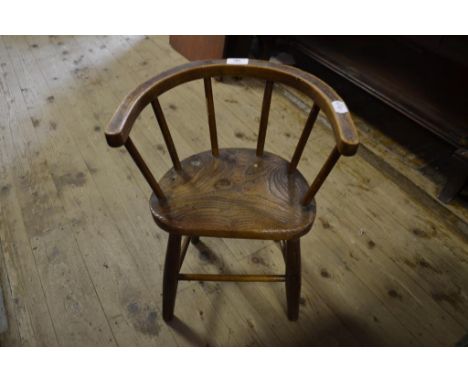 A child's elm stick back chair, 36 cm wide