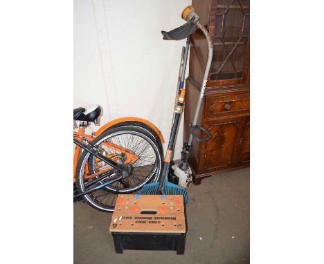 Mixed Lot: petrol strimmer, Black &amp; Decker toolbox and a quantity of garden tools