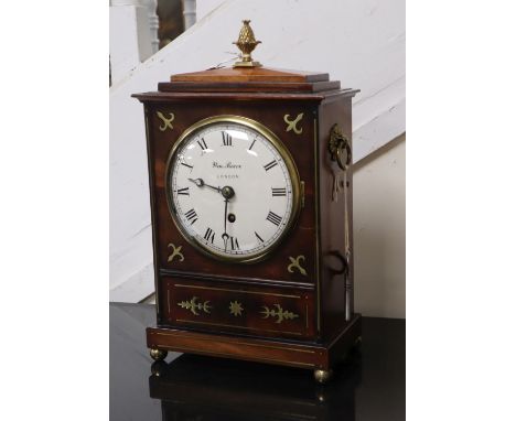 A Regency brass inlaid mahogany bracket clock, by W.M. Reeve of London height 40cm