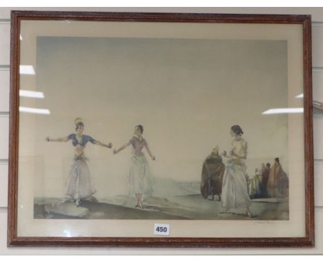 Sir William Russell Flint (1880-1969), lithograph, 'Castanets', signed in pencil and blind-stamped, 45 x 60cm