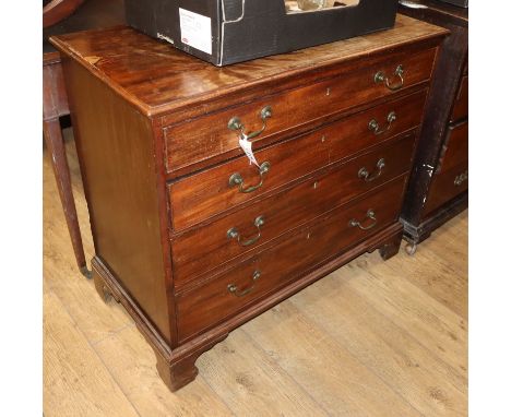 A George III mahogany chest fitted four graduated long drawers W.94cm