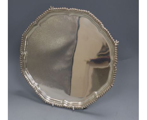 A George VI silver salver by George Howson, Sheffield, 1946, 32.2cm, 32.5 oz.