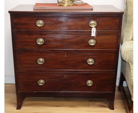 A 19th century mahogany chest of four graduated drawers W.94cm