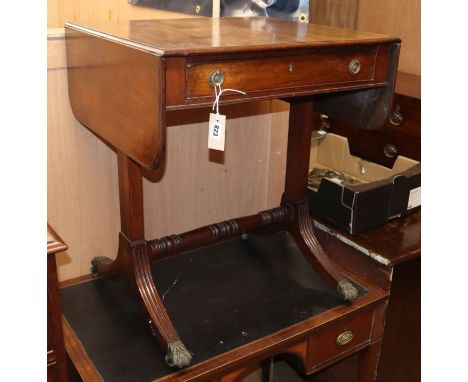 A Regency mahogany small sofa table W.62cm