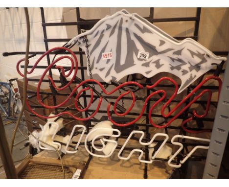 Coors Light illuminated wall advertising sign A/F   CONDITION REPORT:  Red Tube has 15 cm missing - both white tubes intact.T
