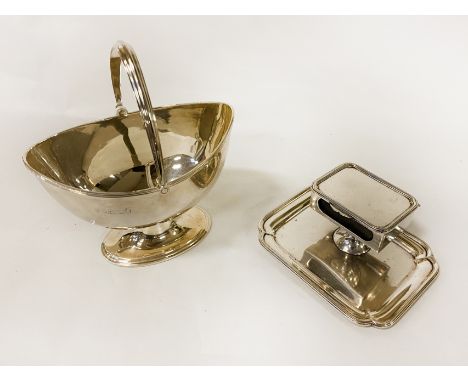 TWO HM SILVER ITEMS - CIGARETTE CASE &amp; DISH - 432 GRAMS APPROX