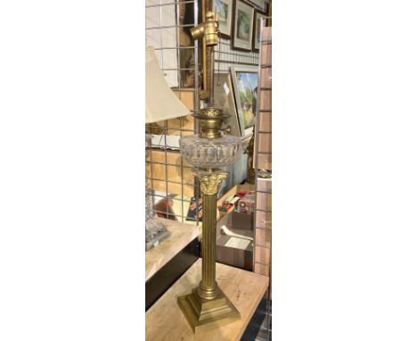 BRASS CORINTHIAN COLUMN OIL LAMP - 90 CMS (H) APPROX