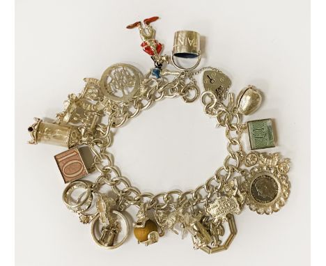 H/M SILVER CHARM BRACELET - 80 GRAMS APPROX