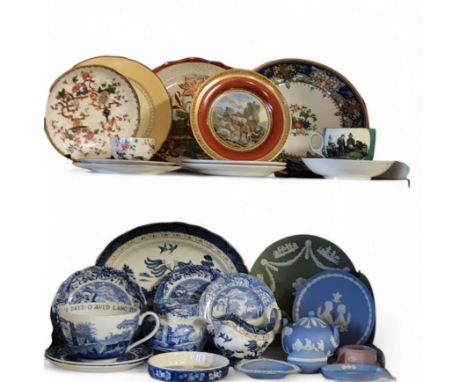 Wedgwood Jasperware;&nbsp; &nbsp;Spode Italian pattern;&nbsp; Booths Old Willow;&nbsp; &nbsp;Prattware plates;&nbsp; etc