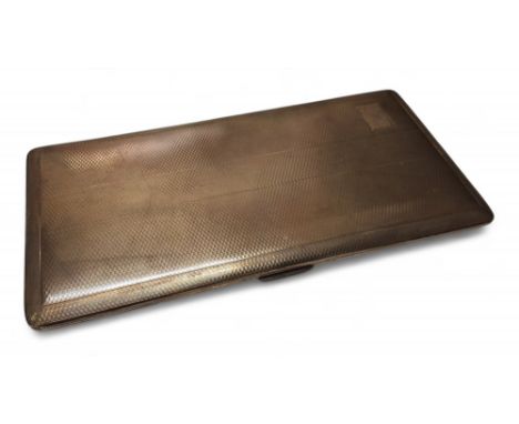 A silver rectangular cigarette case, machine turned decoration, gilt interior,&nbsp; approx. 170 x 84mm, T Toghill &amp; Co, 