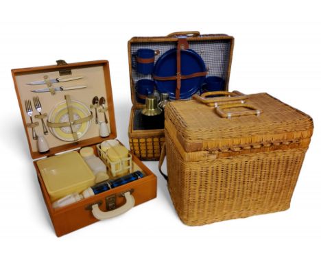 A Brexton picnic hamper, c.1960;&nbsp; others, wicker;&nbsp; etc