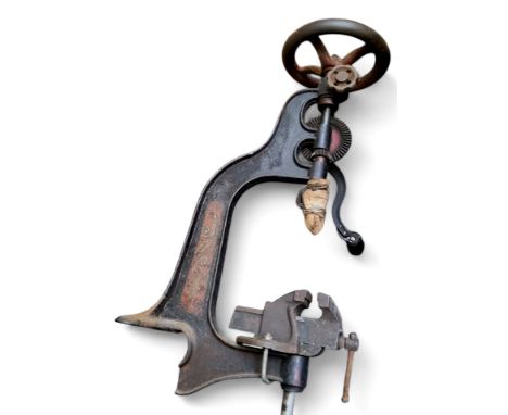 Tools - A late Victorian 'Ideal' foundary work bench mounted pillar drill