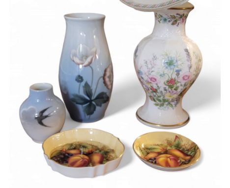 A Royal Copenhagen Bing and Grøndahl&nbsp; vase, 21.5cm high, printed mark;&nbsp; an Aynsley Wild Tudor lamp;&nbsp; &nbsp;an 