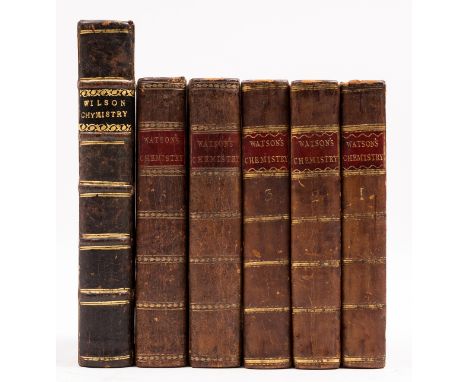 Chemistry.- Watson (R[ichard]) Chemical Essays, 5 vol., mixed but early editions, vol. 1 with folding table, vol. 3 with half