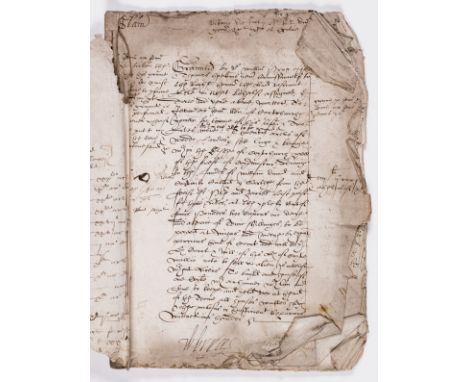 Wales, Glamorgan.- Grantid by Willm Prryt... and Thomas Hopkins gent Commissioners to... Lo Viscomte Lerle [Lisle] relating t