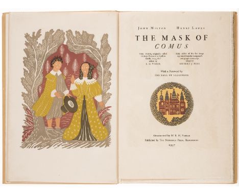 NO RESERVE Nonesuch Press.- Milton (John) and H. Lawes. The Mask of Comus, one of 950 copies, coloured plates by H. R. H. Far