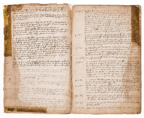 Tudor Legal Cases.- [Abstract of legal cases], manuscript in Latin, 2pp. of headlines and 13½pp., marginal tears crudely repa