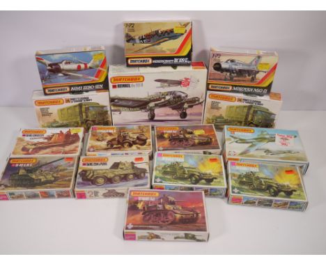 Matchbox - A boxed collection of 15 Matchbox plastic model kits. Lot includes Matchbox PK-175 Monty's Caravan PK-19 Mikoyan M
