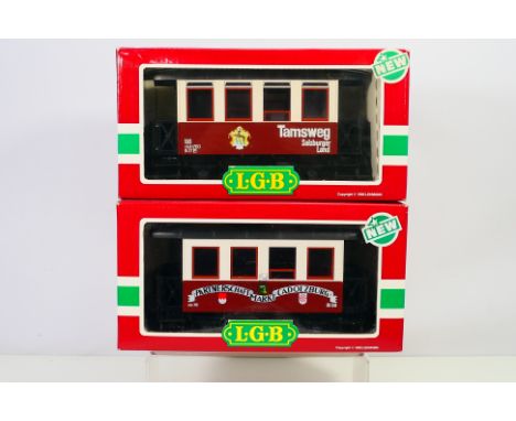 Lehmann - LGB - 2 x boxed LGB 'The Big Train' carriages # 3207 and # 3307. They appear in Near Mint condition with light sign