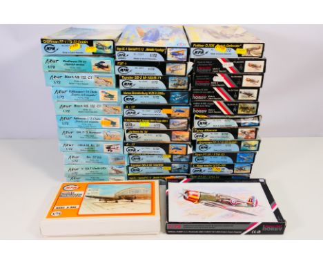 Special Hobby - Azur - MPM - 35 boxed 1:72 plastic model aircraft kits. Lot includes Azur #017 Bloch MB152.C1; MPM #72504 A-1