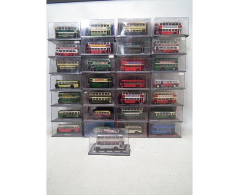 Original Omnibus Cos - 29 off 1/76 scale diecast model buses and coaches in rigid plastic display cases with outer sleeves; a