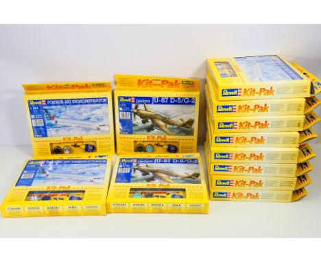 Revell - 12 boxed Revell 'Kit-Pak' sets consisting of #04992 1:144 scale Fokker 100 'Demonstrator' model kit with paint, pain