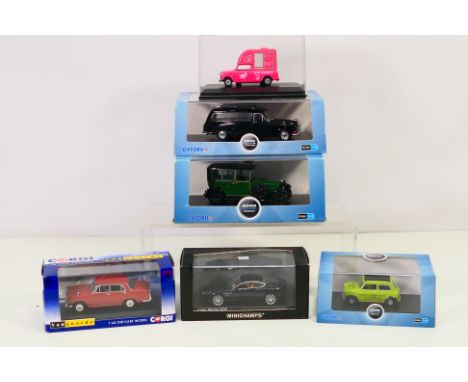 Minichamps - Oxford - Vanguards - 6 x boxed vehicles including limited edition Aston Martin DB9 # 137322, Morris Oxford # VA0