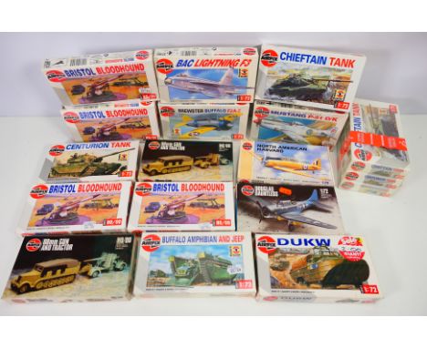 Airfix - 18 boxed Airfix plastic model kits, predominately in 1:72 scale, covering a range of subjects mostly aircraft. Lot i