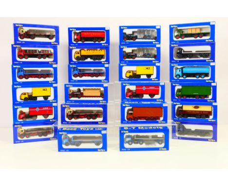Base Toys - 24 boxed diecast 1:76 commercial vehicles from Base Toys. Lot includes DA32 Leyland Mastiff 'Russell of Bathgate'