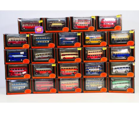 EFE - 24 boxed 1:76 scale diecast model buses from EFE. Lot includes #19703 AEC Regent 'St.Helens'; #18402 Leyland TS8 Tiger 