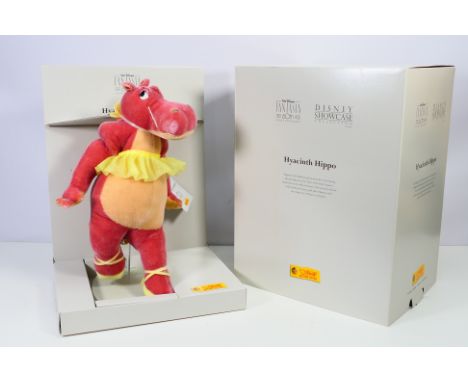 Steiff - Disney - A boxed Fantasia 60th Anniversary Hyacinth Hippo # 651632 . She is approximately 38 cm tall with gold butto