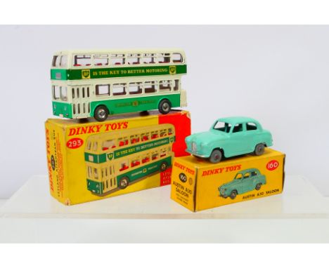 Dinky - 2 boxed Dinky diecast models comprising #160 Austin A30 Saloon in turquoise with grey plastic wheels and #293 Leyland