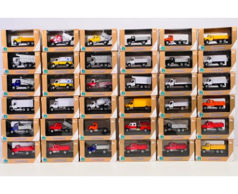 Cararama - 36 boxed 1:87 scale diecast model vehicles from Cararama. Lot includes Boley Fire Truck; International Dump Truck;