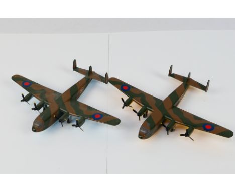 Dinky Toys - Two unboxed, and unusual Dinky Toys 70a Avro York AIrliners. Both models are in camouflage, one having a yellow 