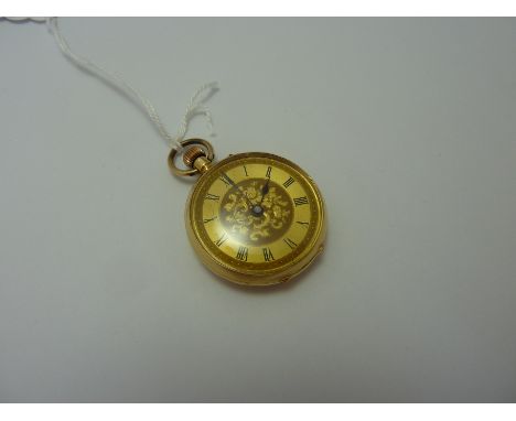 A LADIES 18CT GOLD FOB WATCH