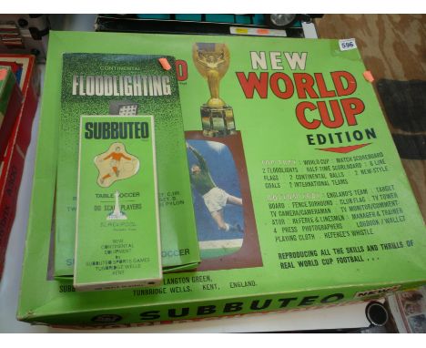 A BOXED SUBBUTEO WORLD CUP EDITION, c.1970, contents not checked but would appear largely complete, some minor damage, with l