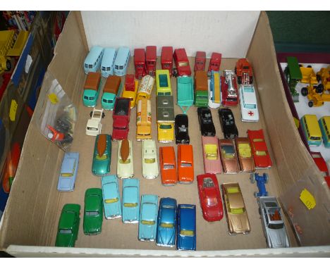 A QUANTITY OF UNBOXED AND ASSORTED PLAYWORN DIECAST BUDGIE, HUSKY AND DUBLO DINKY DIECAST VEHICLES, to include James Bond Ast