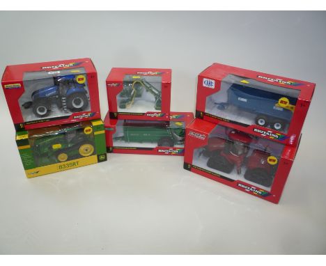 SIX BOXED BRITAINS DIECAST FARM MODELS, to include Case IH 600 and Steiger Quadtrac, No.42552, New Holland T8.390 tractor, No