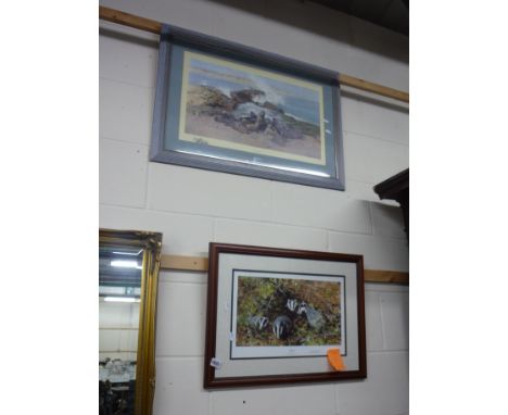 DAVID SHEPHERD, Elephant Seals, limited edition print 263/1500, signed, together with another by the same artist, Badgers, li